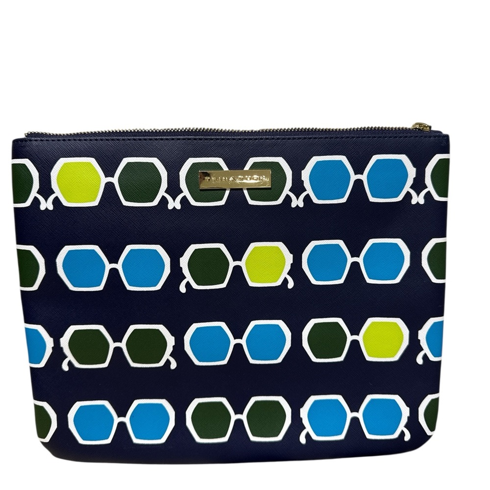 Trina Turk Navy and Green sunglasses print lap top bag.